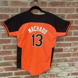 Majestic MLB Baltimore Orioles Manny Machado Majestic youth large 12-14 jersey.